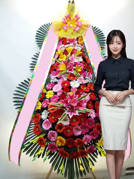 국방컨벤션 3단화환 고급형
